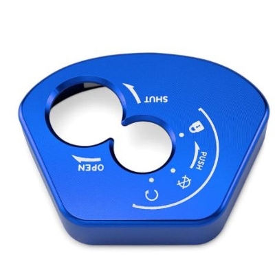Picture of CNC Aluminium Ignition Key cover for R15 V3 Motorcycle. Indo version Blue
