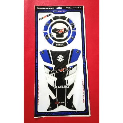 Picture of Tank pad Protector Sticker for Gixxer motorcycle. Blue