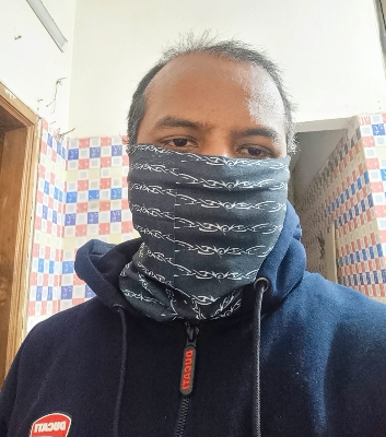 Picture of 9 In 1 Magical Scarf For Bikers. Bandana. Black print