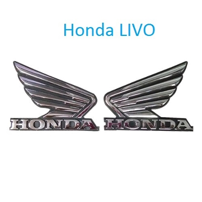 Picture of Honda Motorcycle tank monogram logo-Honda Logo Sticker Hard Rubber silver -Livo- Hornet- X Blade