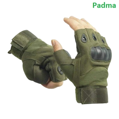 Picture of Half Finger Hand Gloves For Bikers. Army ogle koma -