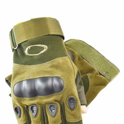 Picture of Half Finger Hand Gloves For Biker ( Okle)- Green -L-XL