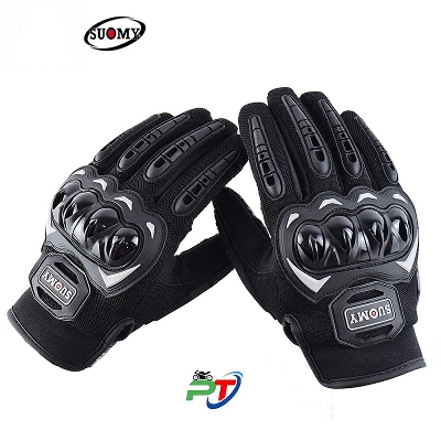 Picture of High Quality Full Finger Screen Touch SUOMY Hand Gloves For Biker. Black