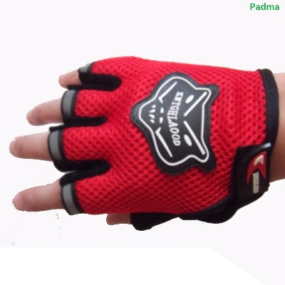 Picture of Half Finger Hand Gloves For Biker- Bike , Bicycle- Red- 2 Pis