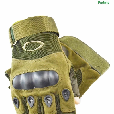 Picture of Half Finger Milita Hand Gloves For Biker. 3 arrmy khaki color