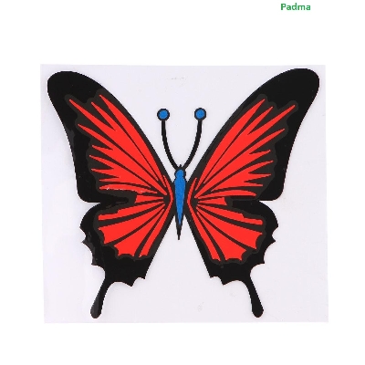 Picture of 2 pis Motorcycle, Bike Decoration Sticker butterfly- red