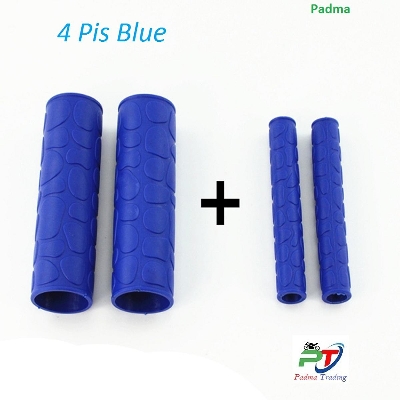 Picture of 4 Pis universal soft rubber Handle Bar Grip Cover for motorcycle- Blue