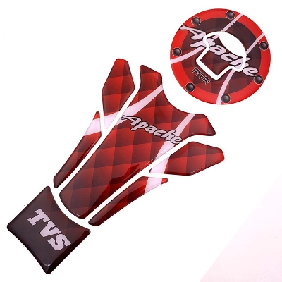Picture of Fuel Tank pad Protector sticker for Motorcycle. Bike Tank Pad For apache . Red color (DD)