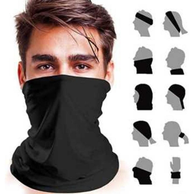 Picture of Face Mask 9 In 1 Magical Scarf For Men & Women. Bandana for biker. Full Black