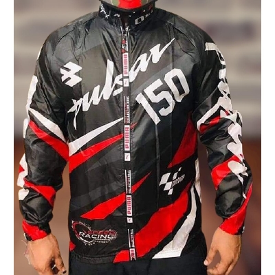 Picture of Pulsar 150-Riding Gear Jacket, Dust coat or Windbreaker For Biker- Red & Black