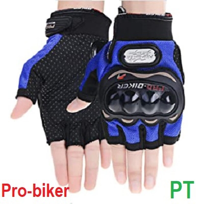 Picture of Motorcycle or New Pro Biker Half Hand Gloves For biker- Blue