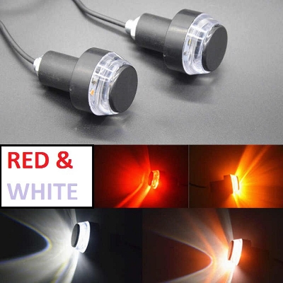 Picture of RED-LED Motorcycle Handle bar End Turn Signal Gutli Light Universal 22mm Indicator Flasher Blinker Side Lamp -2Pcs