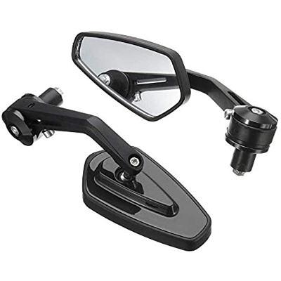 Picture of Handlebar end Looking Glass. Grip Side Mirror for Motorcycle. Universal Looking glass. Black 1306