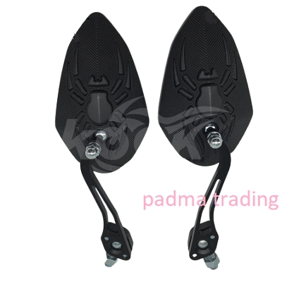 Picture of Metal Body rear view mirror. Universal Spider stylish Looking Glass for Motorcycle -Black 1106