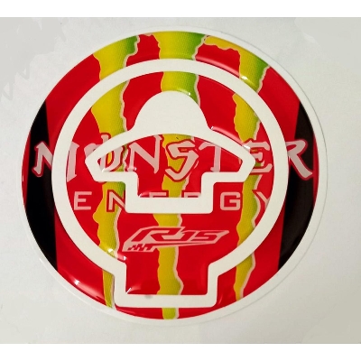 Picture of Fuel Tank Lock Pad Sticker For Motorcycle Monster R15. Red & Green