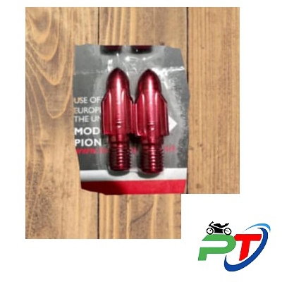Picture of Bullet looking glass screw for motorcycle, Bike Red