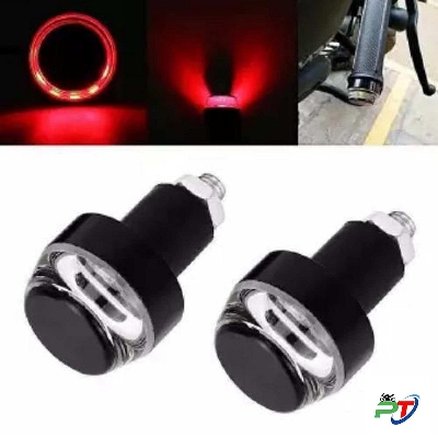 Picture of Red- Bike Turn Signal LED Handlebar End Light Side Indicator Light Blinker 2X For Motorcycle