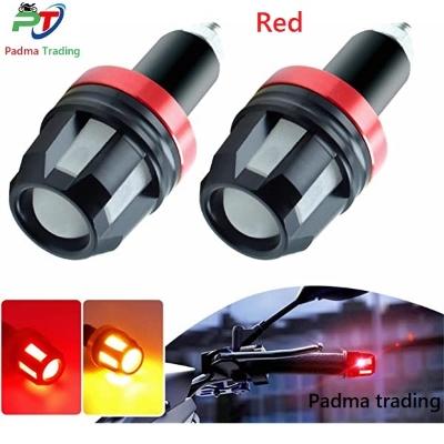 Picture of Universal Motorcycle LED Handlebar Light Grip End Plug  Indicator Light 2 pis- Red