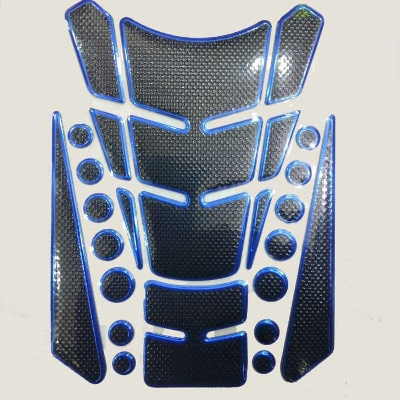 Picture of Universal 3D Fuel Tank Pad Protector Sticker For Motorcycle. Golden/ Blue