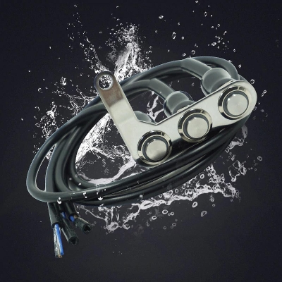 Picture of ON-OFF Push 3 Buttons For Headlight Horn Turn Signle with LED