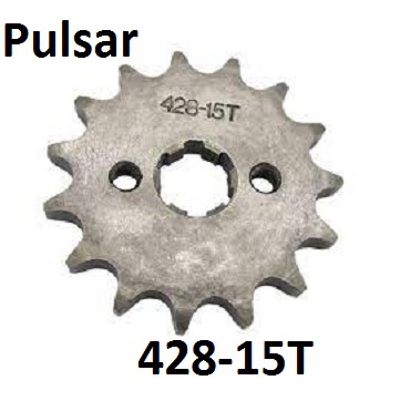 Picture of 15T 428 Front chain Sprocket For Pulsar Motorcycle . Pulsar-150 singel disc