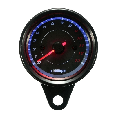 Picture of Speedometer for Motorcycle Universal Model -Odometer & Tachometer Gauge. Black