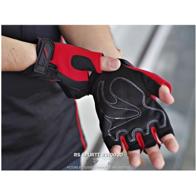 Picture of RS SPURTT Half Finger Hand Gloves For Biker. Use Men & Women- Red