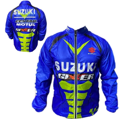 Picture of Windbreaker or Dust coat For biker/ Motorcycle Rider. suzuke blue