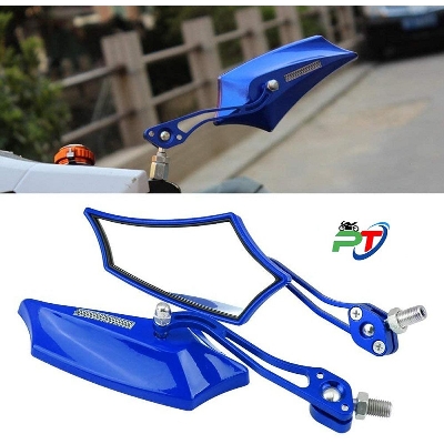 Picture of Universal Looking Glass For Motorcycle. Full Body Metal, Blue Model 1101