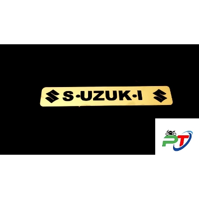 Picture of SUZZUKI CNC Front Name Plate board For Motorcycle. Golden