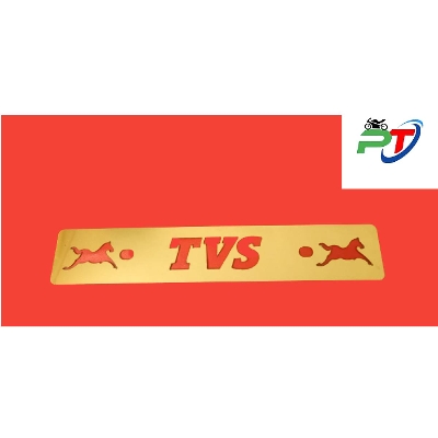 Picture of TTVS CNC Front Name Plate board For Motorcycle. Golden