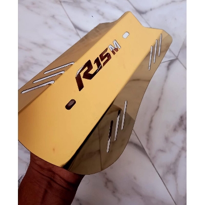 Picture of Silencer Cover for Yamaha R15M Motorcycle. Golden