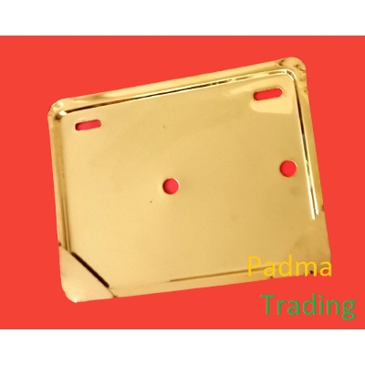 Picture of Metal Number Plate Holder or License Plate Holder for Motorcycle. Golden/ Silver