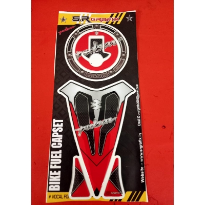 Picture of 3D New Design Fuel Tank Pad Sticker For Pulsar Motorcycle. Red