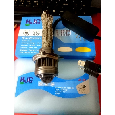 Picture of HJG brand LED Headlight For Motorcycle 1 Pis . White & Yellow. 20W