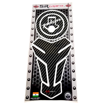 Picture of Carbon Fiber Fuel Tank Pad Protector Sticker For Pulsar Motorcycle. Black
