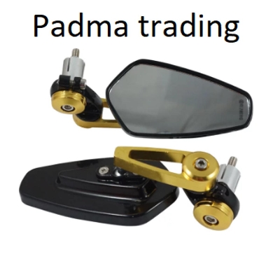 Picture of CNC Aluminum Universal Handle End Looking Glass set for Motorcycle . Golden