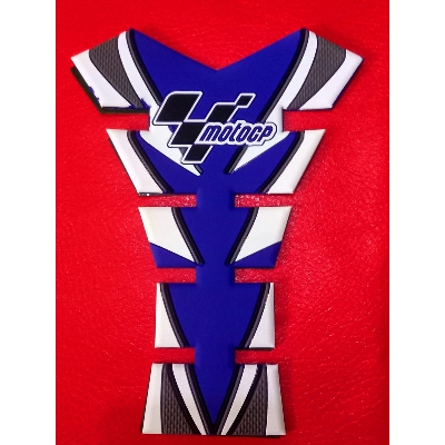 Picture of Moto-GP Fuel Tank Pad Sticker Motorcycle. Universal Rubber pad- Blue