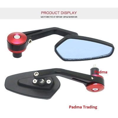 Picture of Handlebar end Grip Universal Motorcycle Rearview Mirrors or Looking Glass for Motorcycle. Red Gutli 502