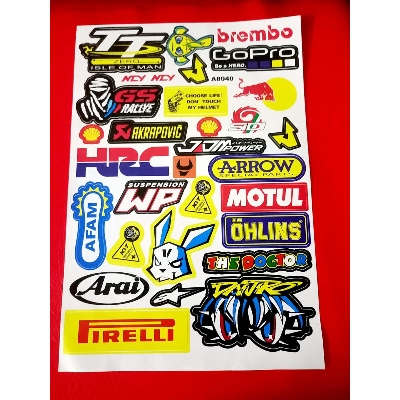 Picture of a Combo set decoration sticker for motorcycle. all famous brand. Arai