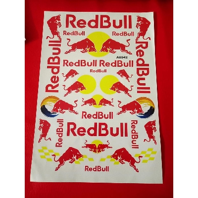 Picture of a Combo set decoration sticker for motorcycle. red-bulll