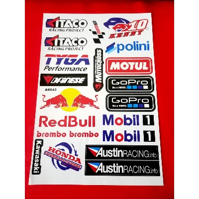 Picture of a Combo set decoration sticker for motorcycle. all famous brand. intraco
