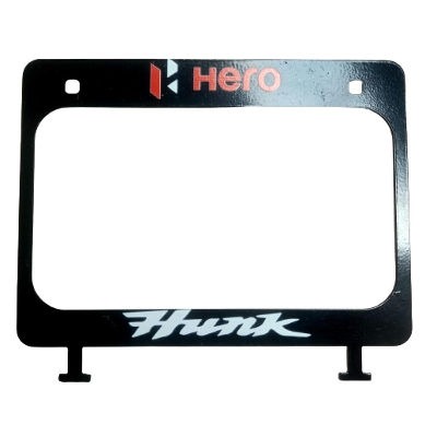 Picture of Full metal Back License plate cover or New design number plate cover for motorcycle Hero Hunk. Black