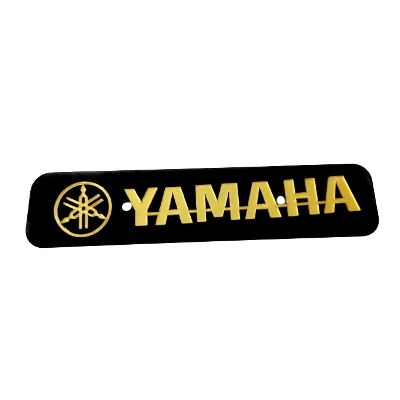 Picture of Golden color front name plate for yamaha motorcycle update collection. golden