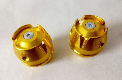 Picture of CNC aluminum Universal slider cap or bumper cap gutli for Motorcycle. -Golden 2 Pis