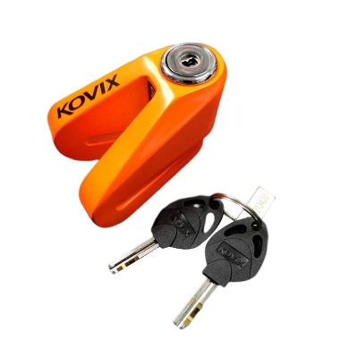 Picture of Kovix Disc Lock For motorcycle. Innovative security system. Red