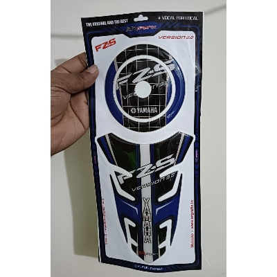 Picture of Bike Fuel Tank Pad Protector Sticker For FZ-S V3.0 Motorcycle -Black and Blue