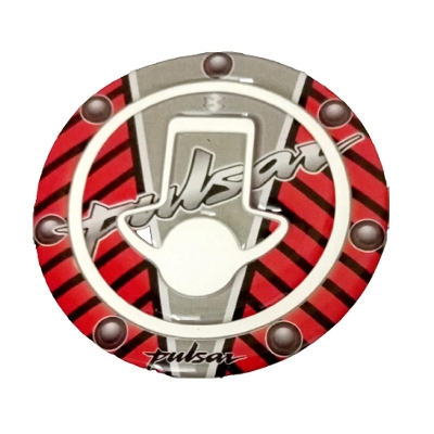 Picture of 3D Fuel Tank Lock Cap Pad Sticker For Pulsar Motorcycle. Red