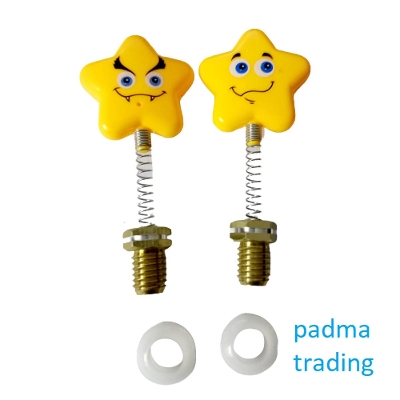 Picture of Univesal Emoji Screw Looking Glass For Bike/ Motorcycle Slime Toys - yellow doll ( Not For 4V)
