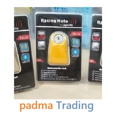 Picture of Racing Moto Sports Disk lock for Motorcycle. Yellow